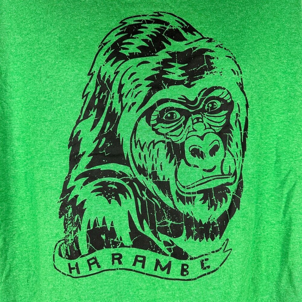 Delta Pro Weight Mens Harambe Graphic Short Sleeved T-Shirt Size XL Green